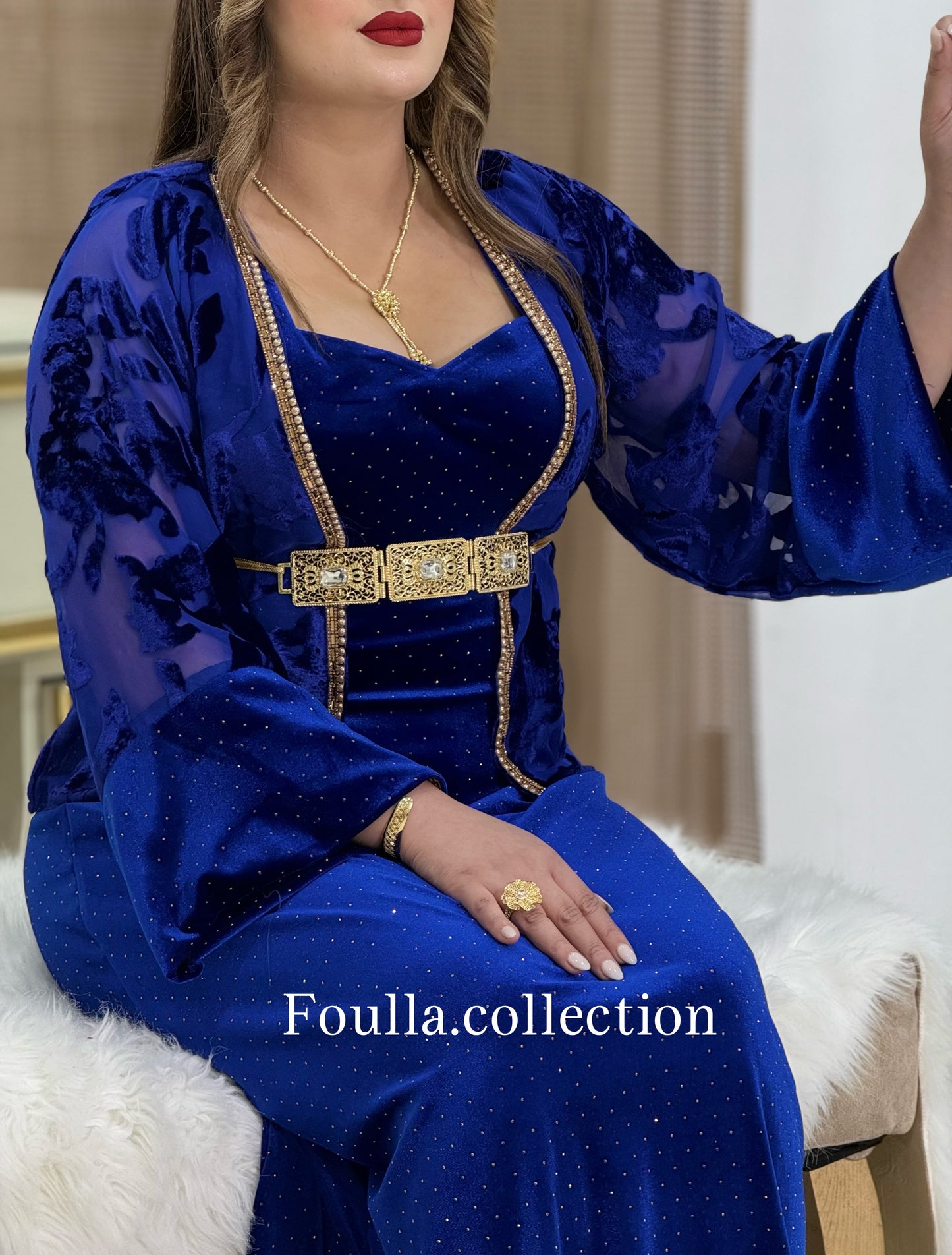 قفطان رهف ازرق ملكي