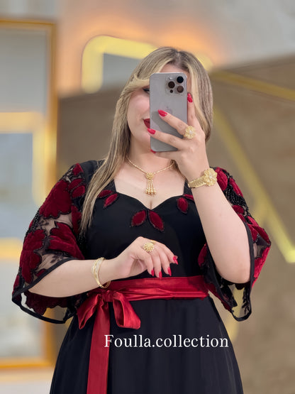 فستان نسرين احمر
