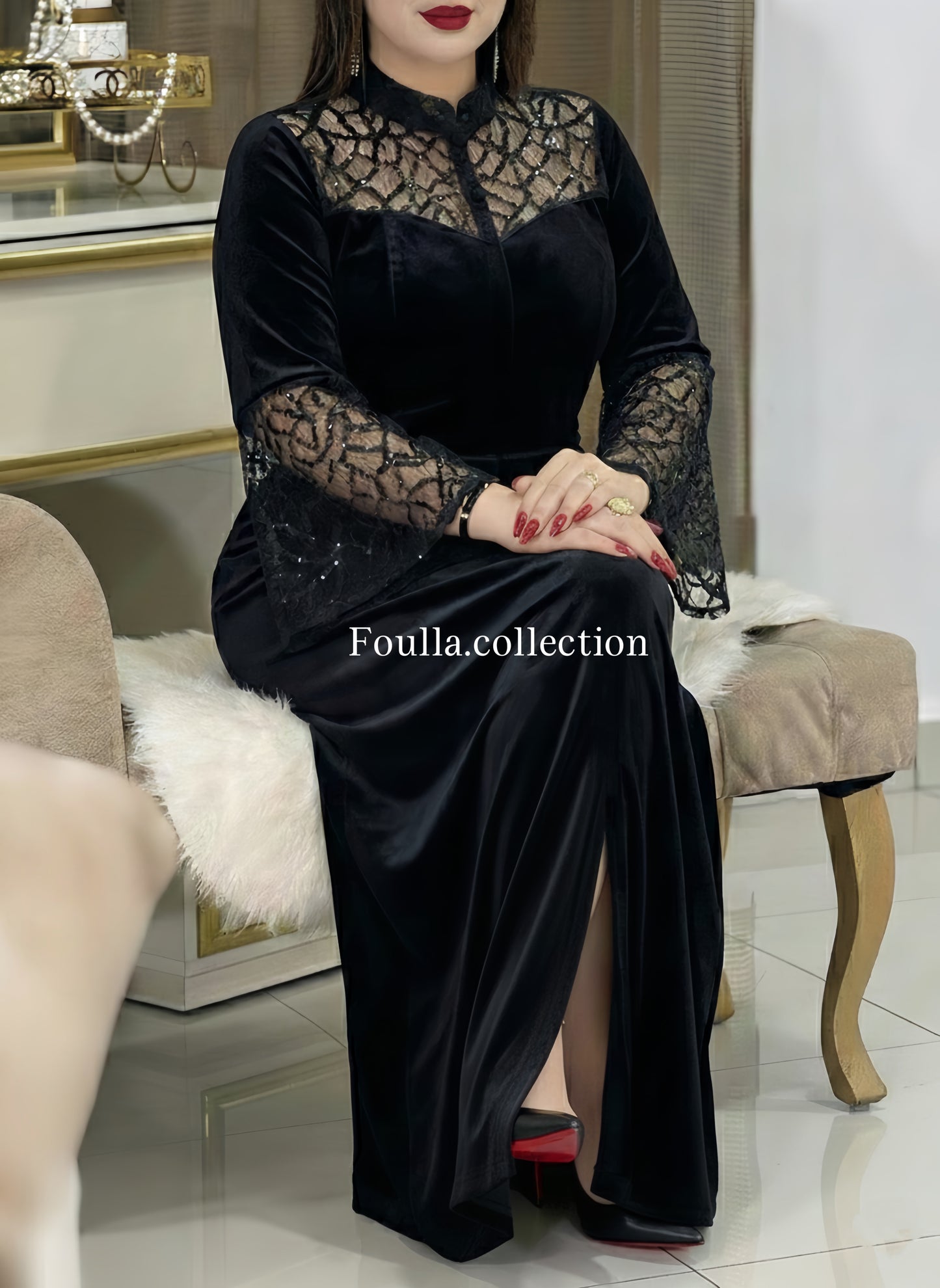 فستان قمرة اسود