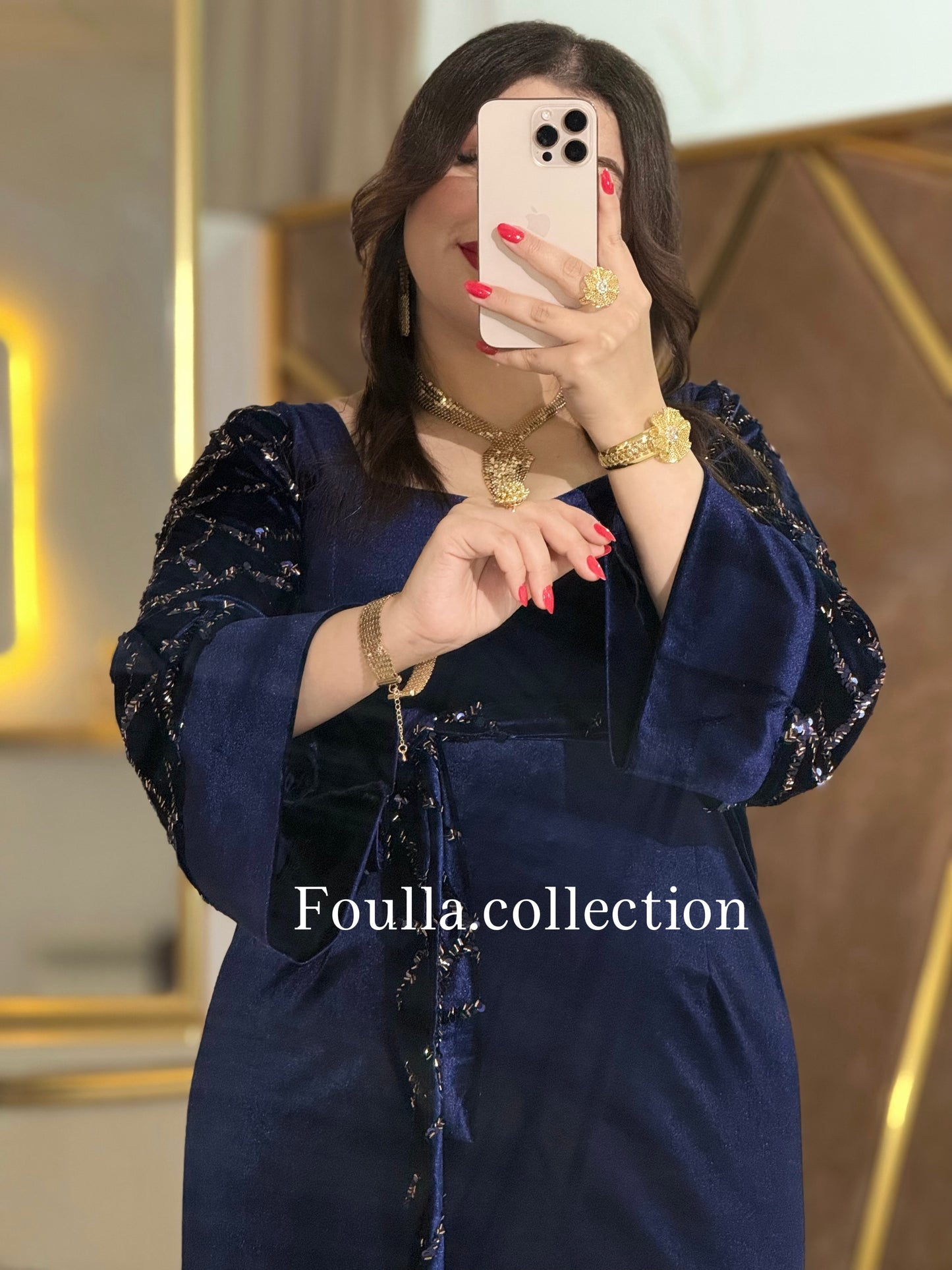 فستان نور ازرق ليلي