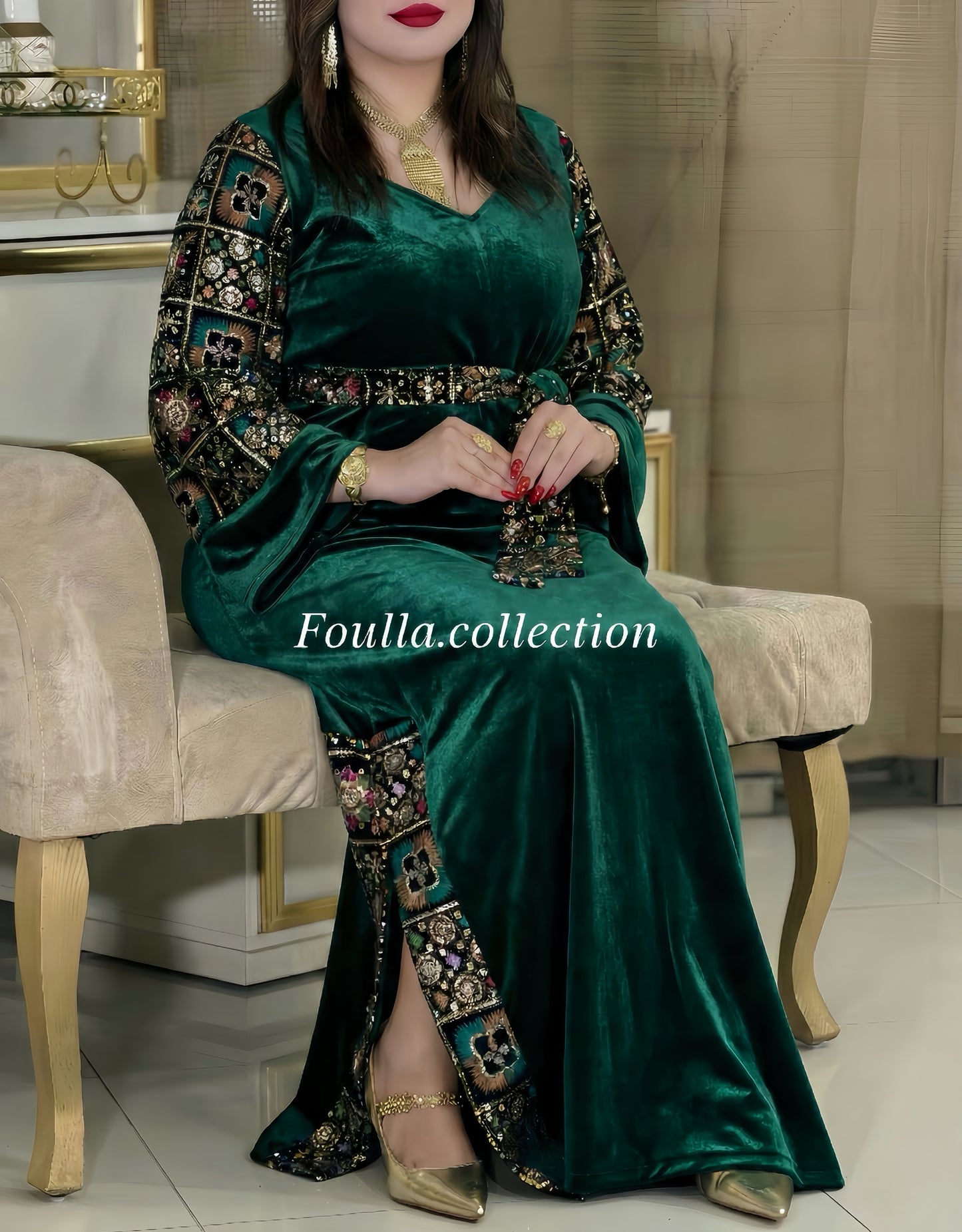 فستان نرجس اخضر