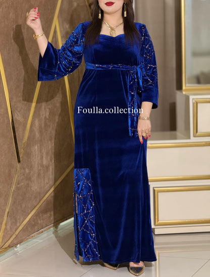 فستان نور ازرق ملكي