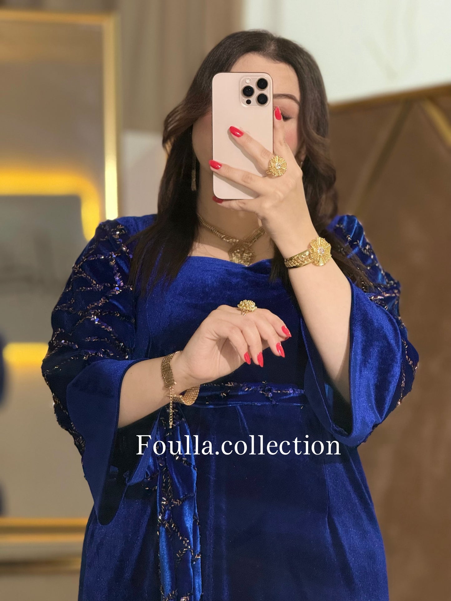 فستان نور ازرق ملكي