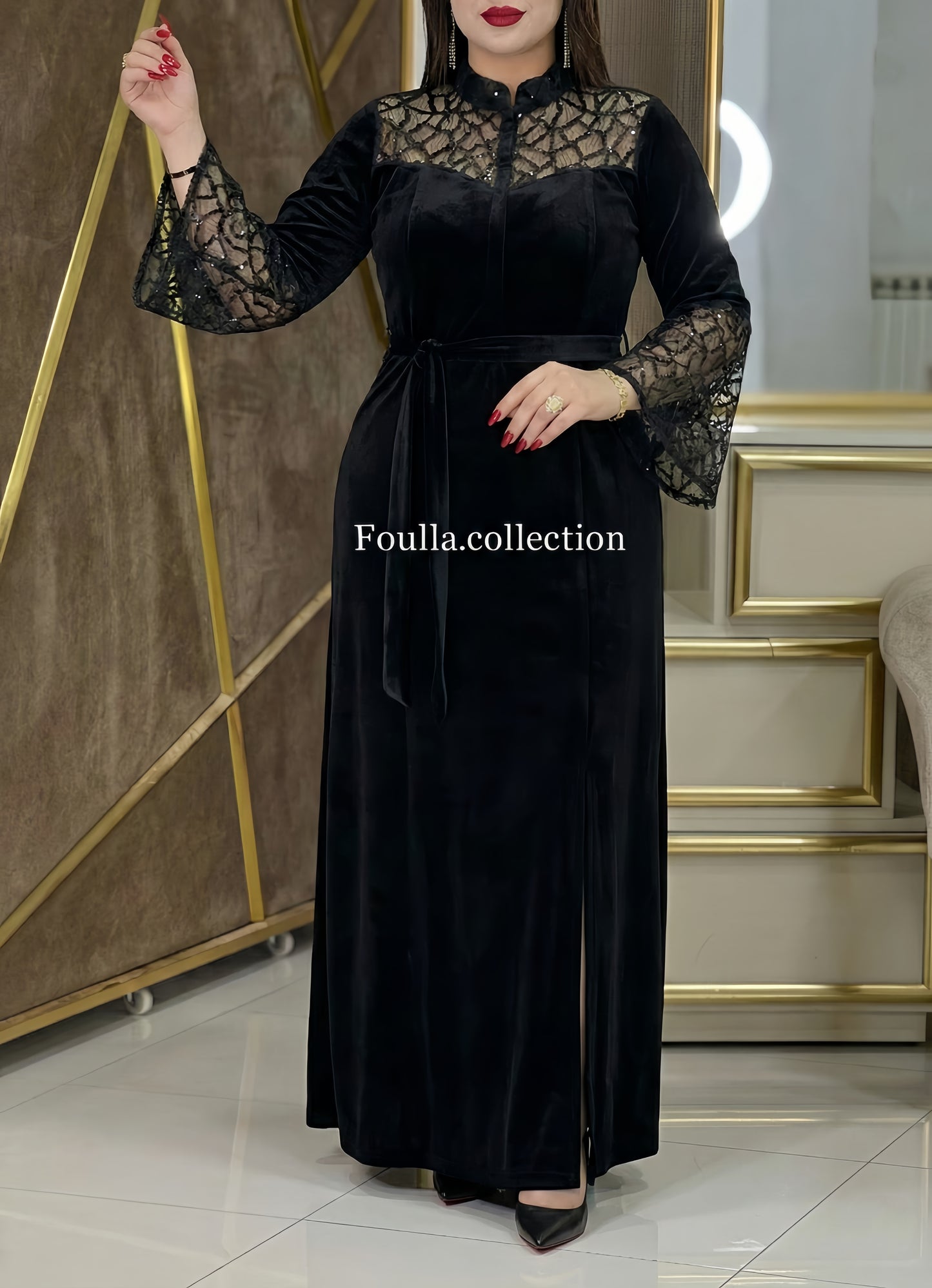 فستان قمرة اسود